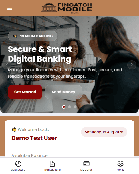 Fincatch Mobile Banking Website