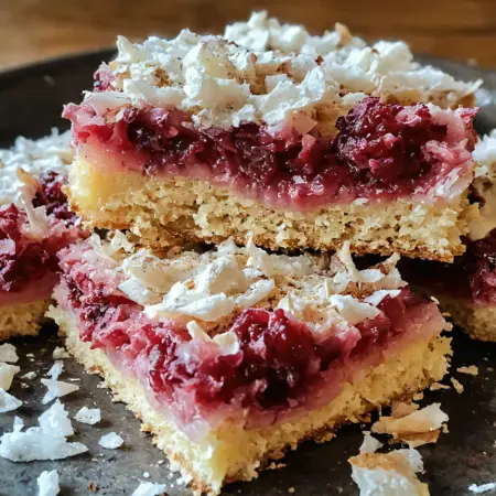 Delicious Raspberry Coconut Bars with Almond Crust