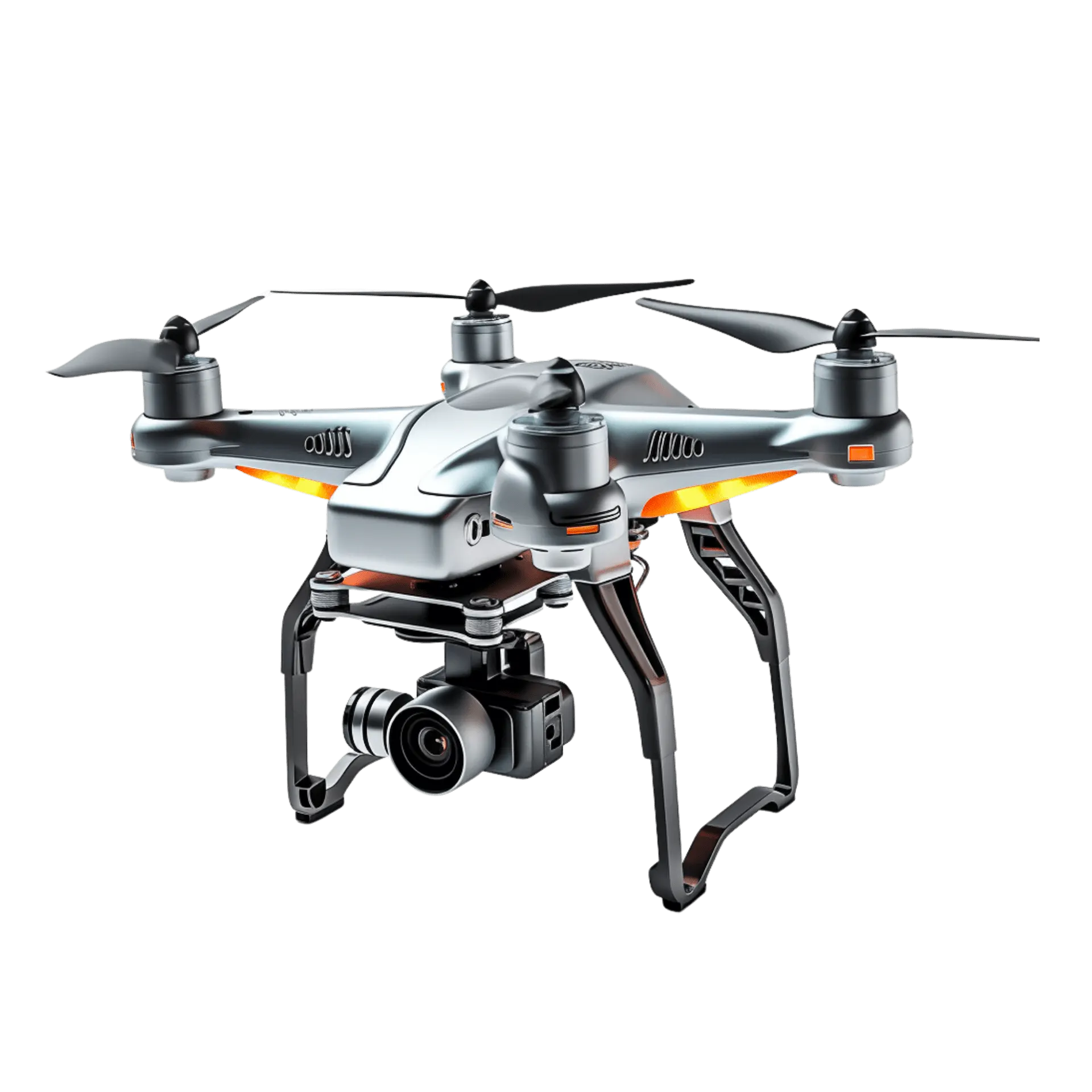 Advanced silver aerial camera drone