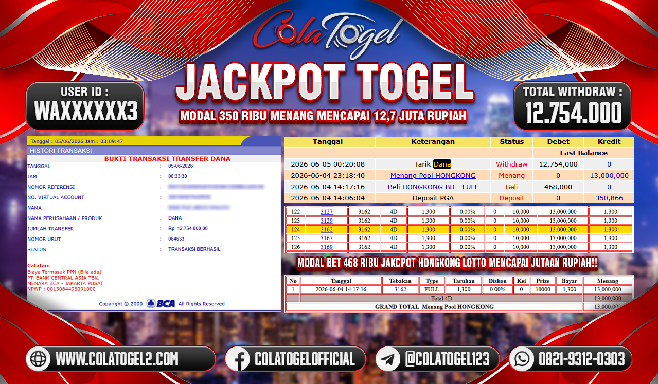 JACKPOT HONGKONG LOTTO!!