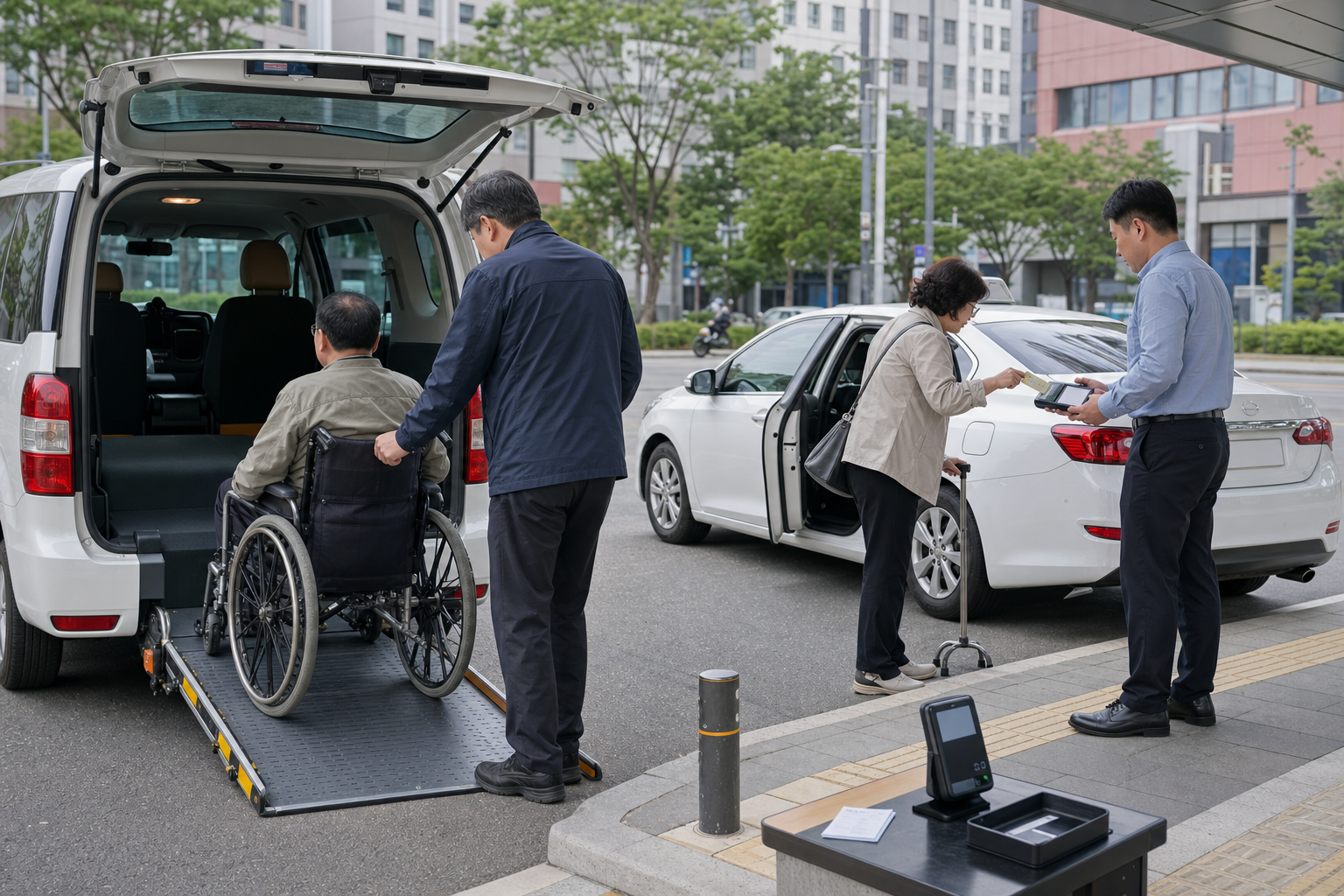 요금과 지원금은 복지택시와 바우처택시가 다르게 계산됩니다 내용을 설명하는 관련 이미지