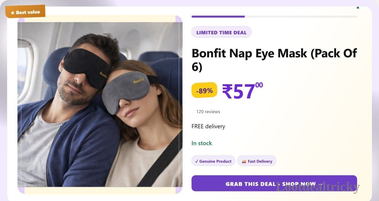 Eye Mask Flipkart – Just ₹57 | Loot Lo