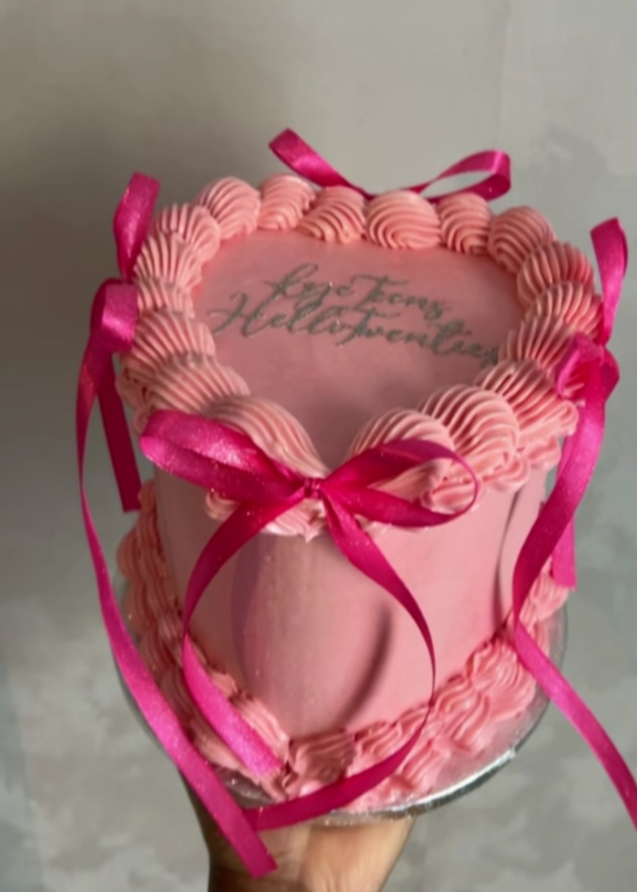 Hear Shaped Cookies and Creamy Pink Cake