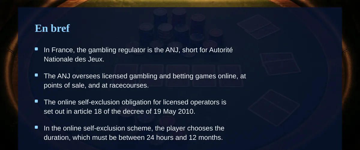 Se faire interdire de casino en ligne : comprendre le mécanisme de protection en France — En bref