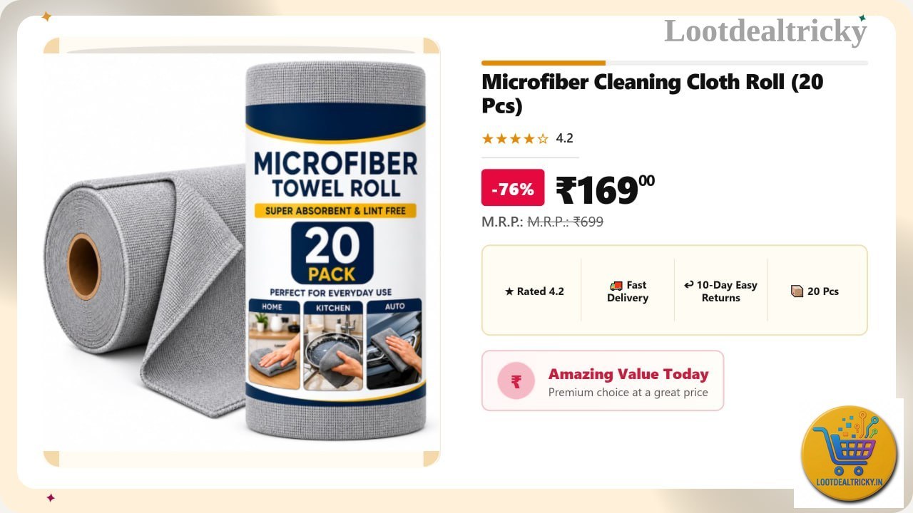 Microfiber Cleaning Cloth – Just ₹169 | Huge Savings Offer Microfiber Cleaning Cloth – Just ₹169 | Huge Savings Offer