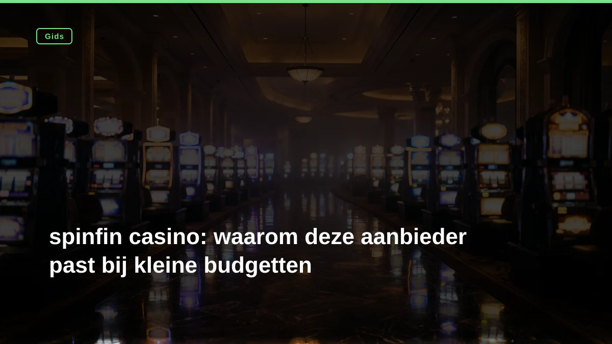 spinfin casino: waarom deze aanbieder past bij kleine budgetten