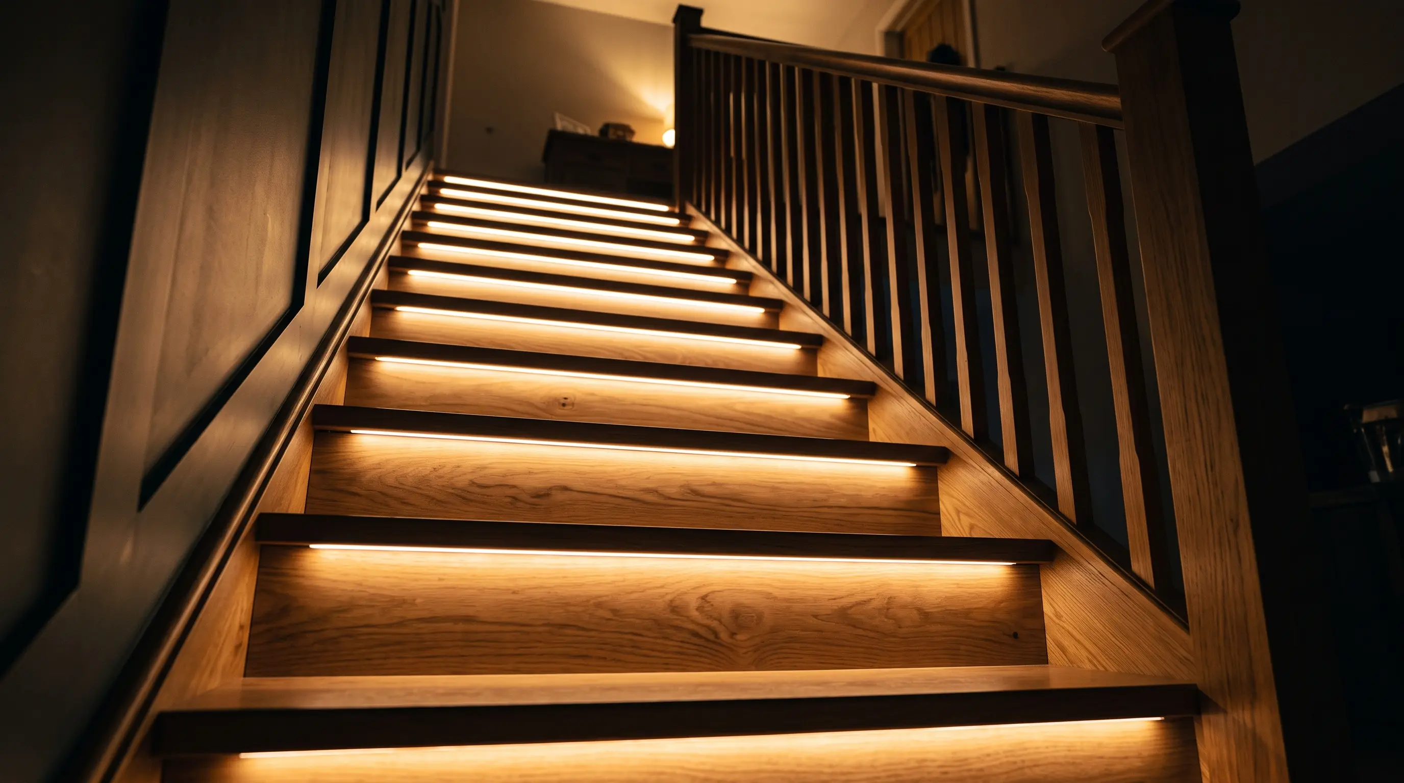 LED Under-Tread Lighting Basement Stairs