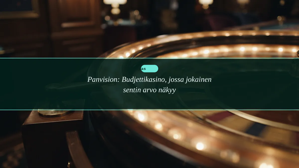 Panvision: Budjettikasino, jossa jokainen sentin arvo näkyy