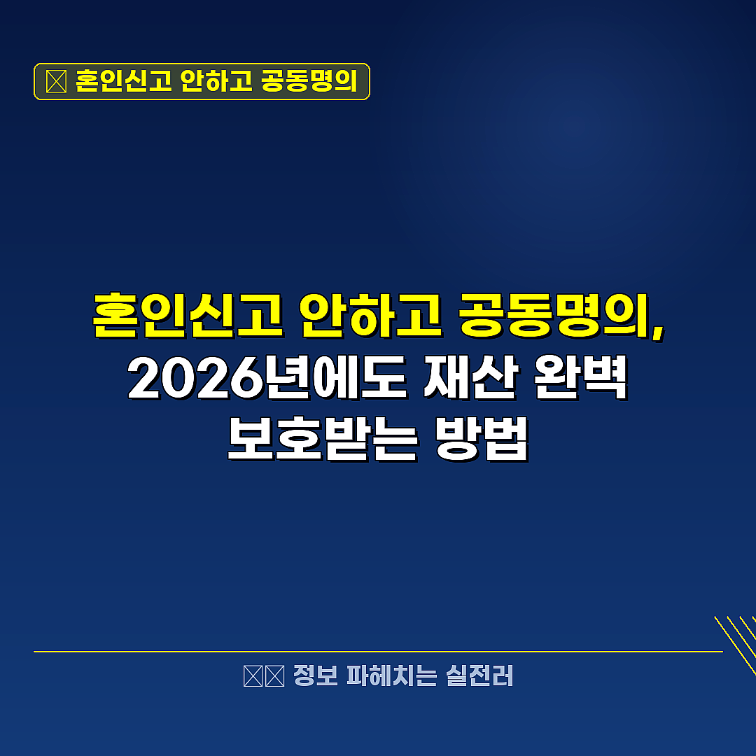 혼인신고 안하고 공동명의 관련 정보 썸네일