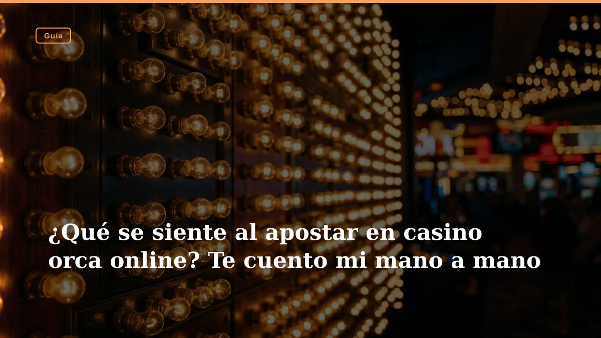 ¿Qué se siente al apostar en casino orca online? Te cuento mi mano a mano