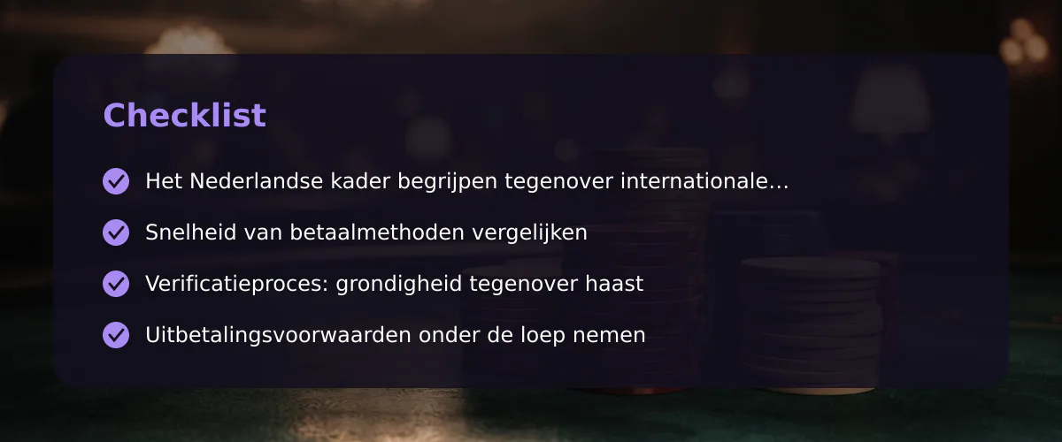 Online casino uitbetaling: tempo tegenover Nederlandse controles — Checklist
