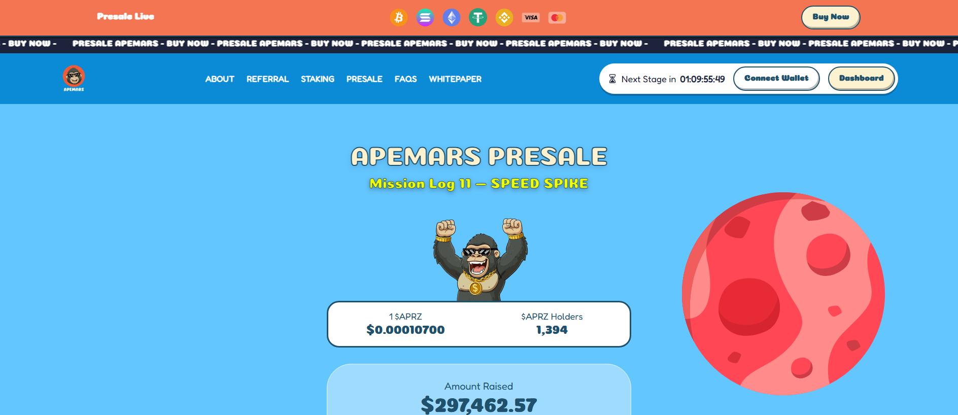 Stored capture of apemars-presale.pages.dev