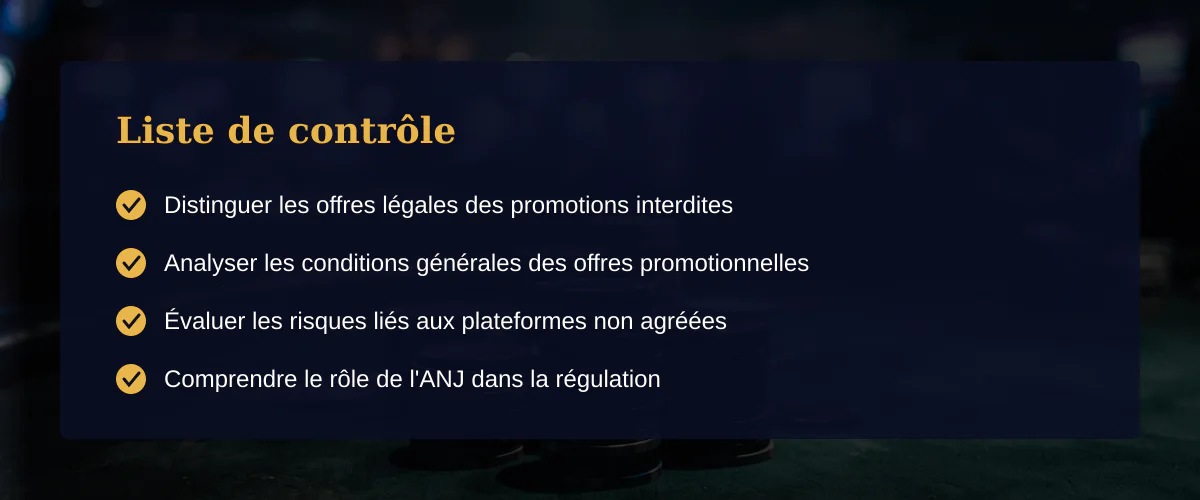 Comprendre la réalité du bonus bienvenue casino dans le cadre légal français — Liste de contrôle