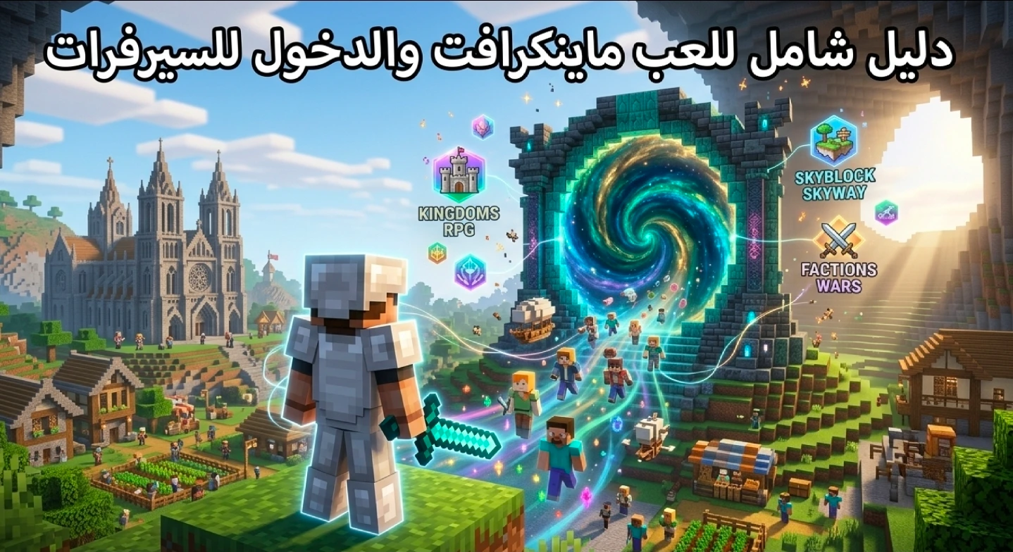 دليل شامل لطريقة لعب ماينكرافت والدخول إلى السيرفرات للمبتدئين