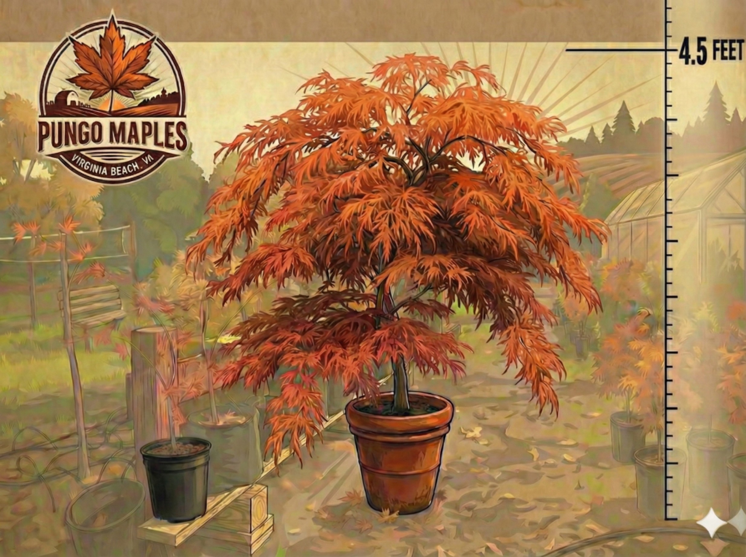 Orangola Weeping Laceleaf Japanese Maple Tree - Pungo Maples