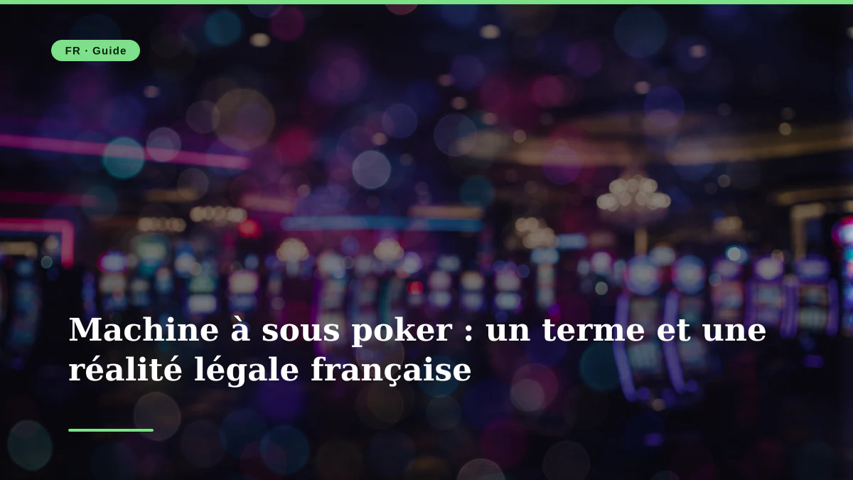 Machine à sous poker : un terme et une réalité légale française