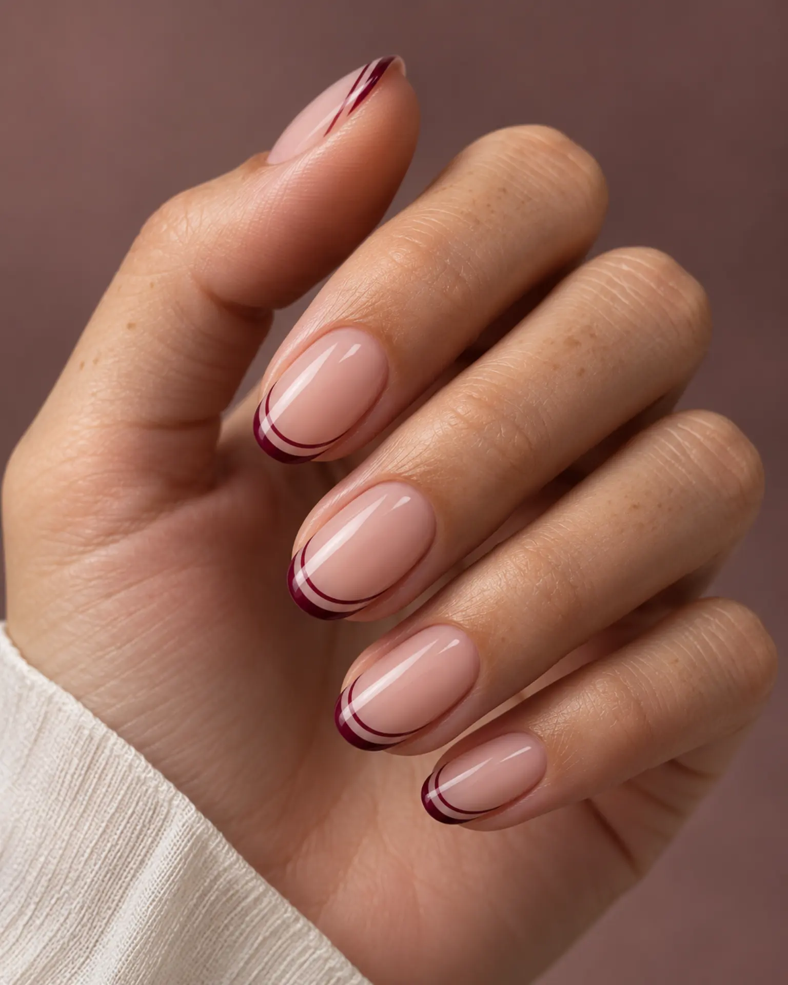 Winter Double French manicure inspiration for winter nail ideas
