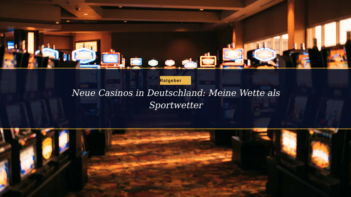 Neue Casinos in Deutschland: Meine Wette als Sportwetter