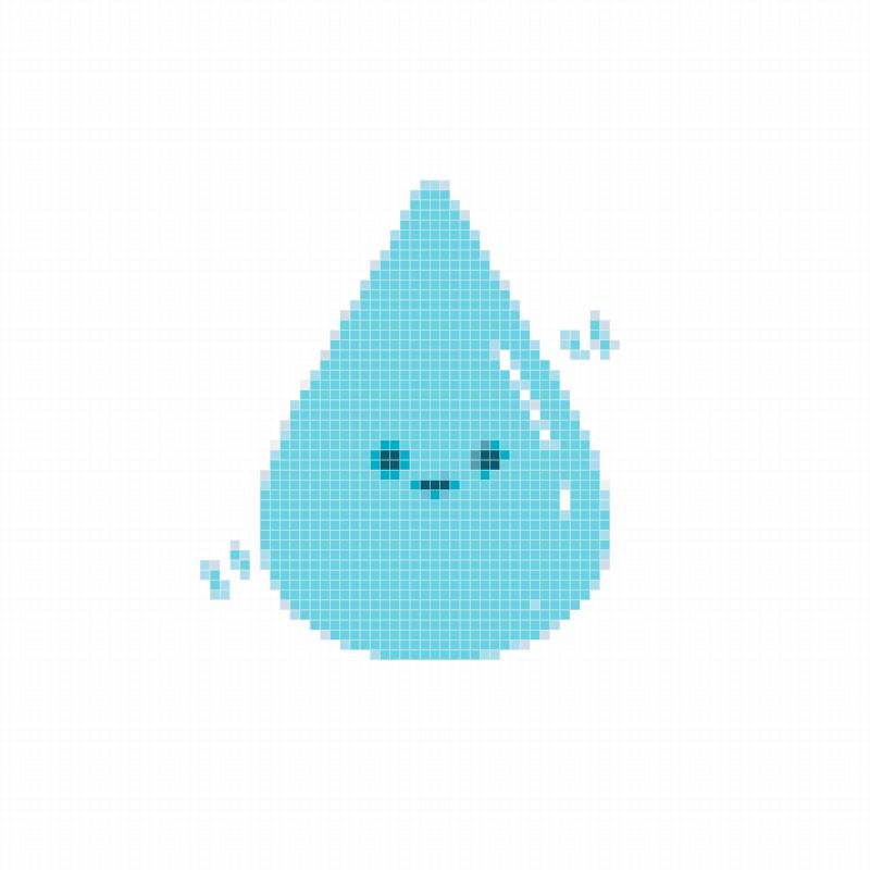 Cute Blue Water Drop Character