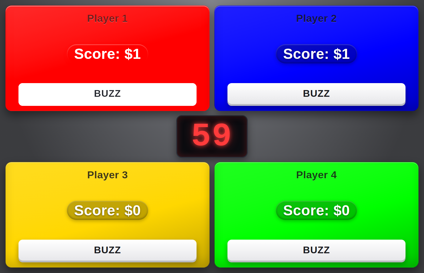 Player Display Screen, 4 Players