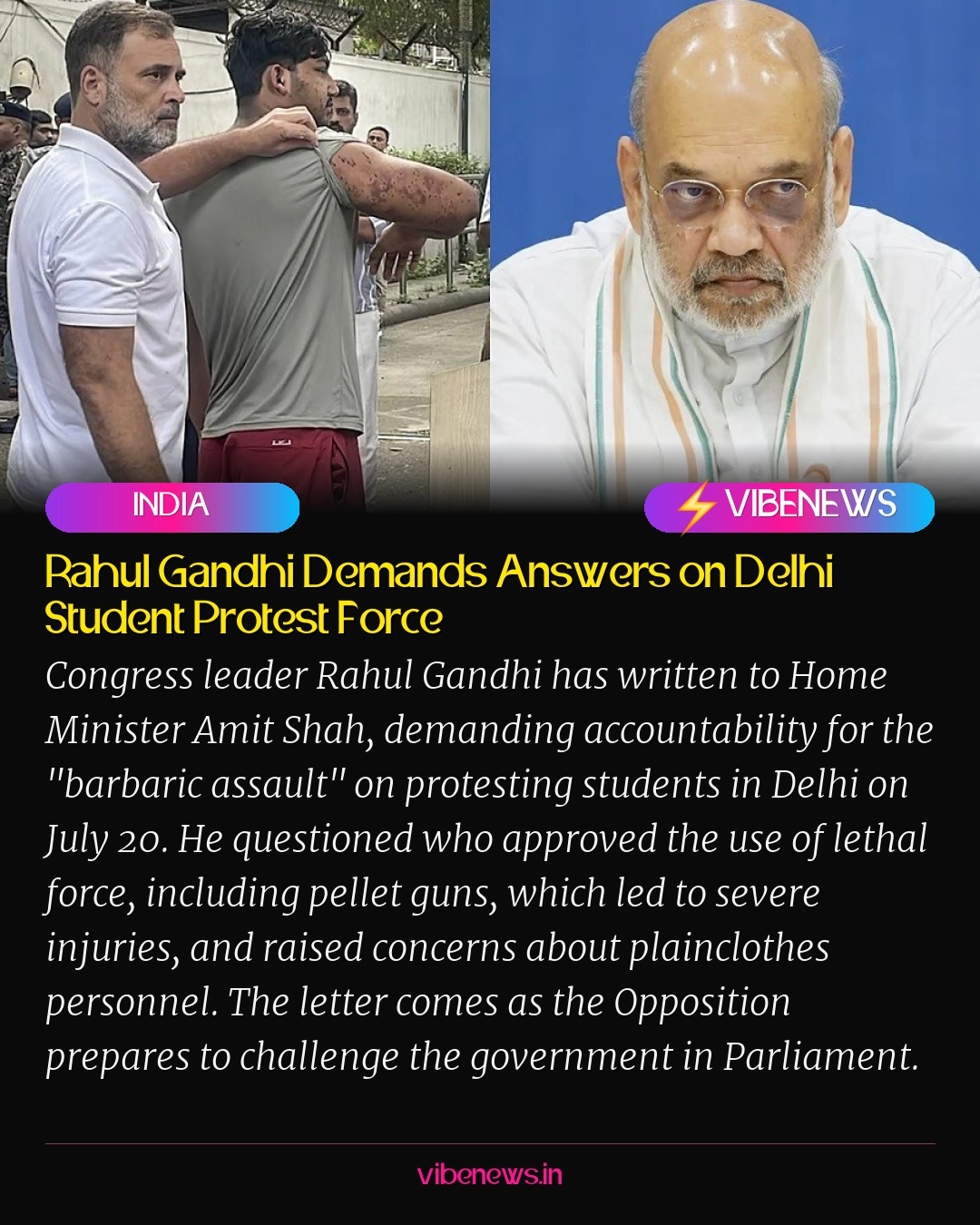 Rahul Gandhi Demands Answers on Delhi Student Protest Force