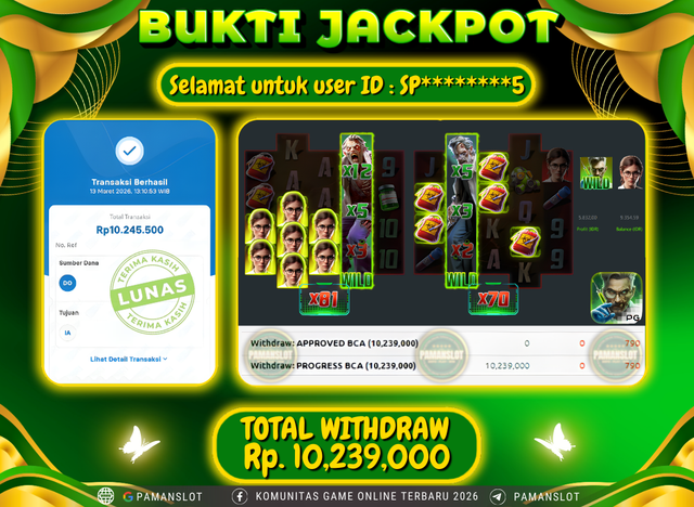 PAMANSLOT JACKPOT Game Zombie Outbreak Rp.10,239,000- LUNAS