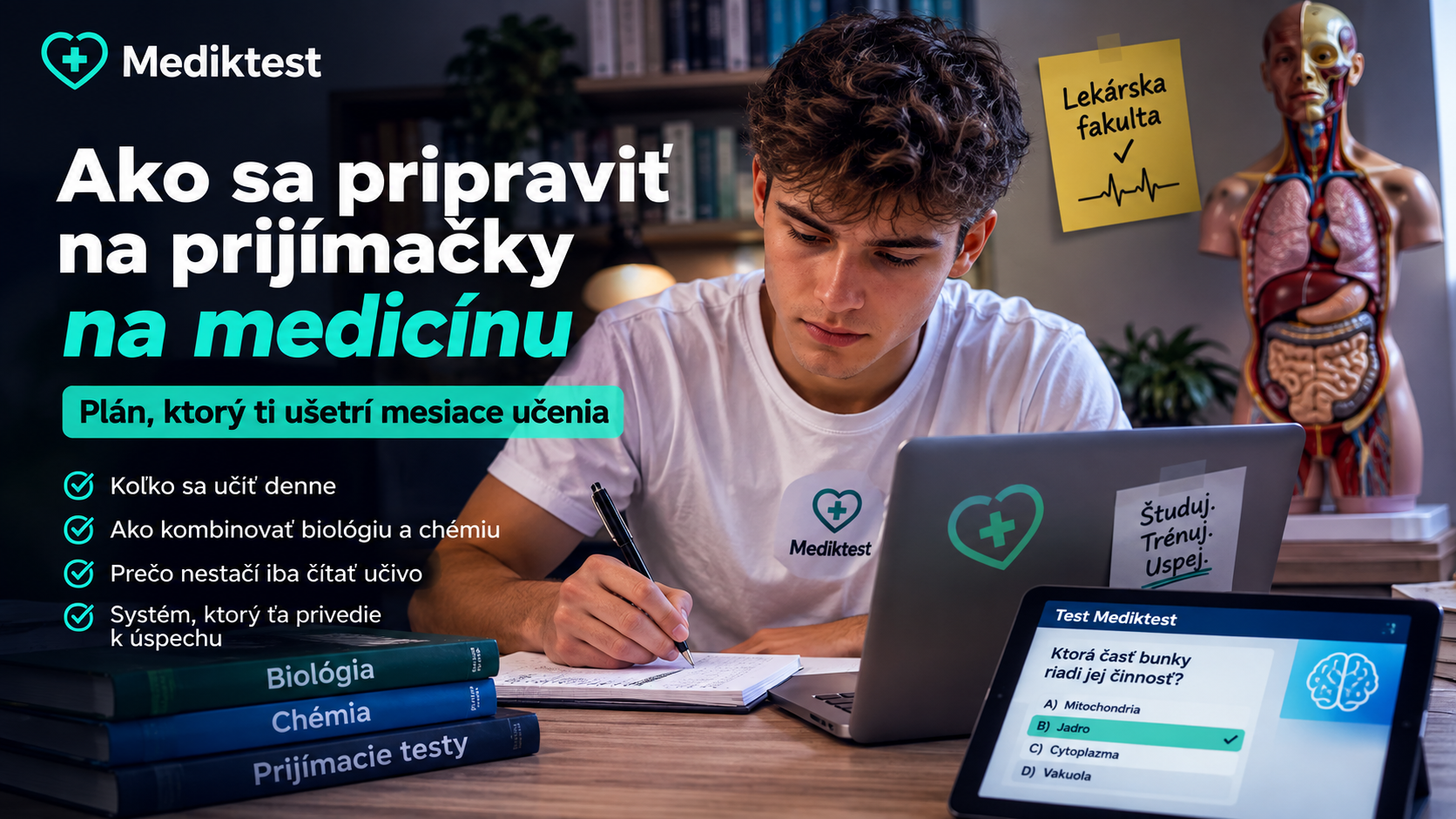 Ako sa pripraviť na prijímačky na medicínu: kompletný plán od začiatku až po prijímačky