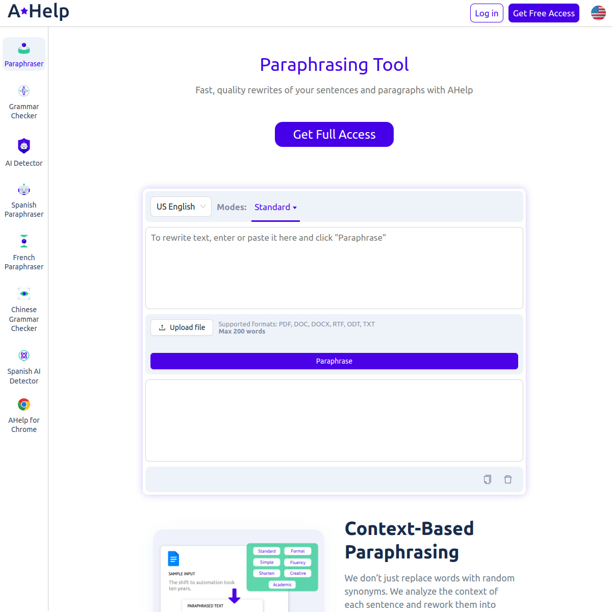AHelp AI Paraphraser