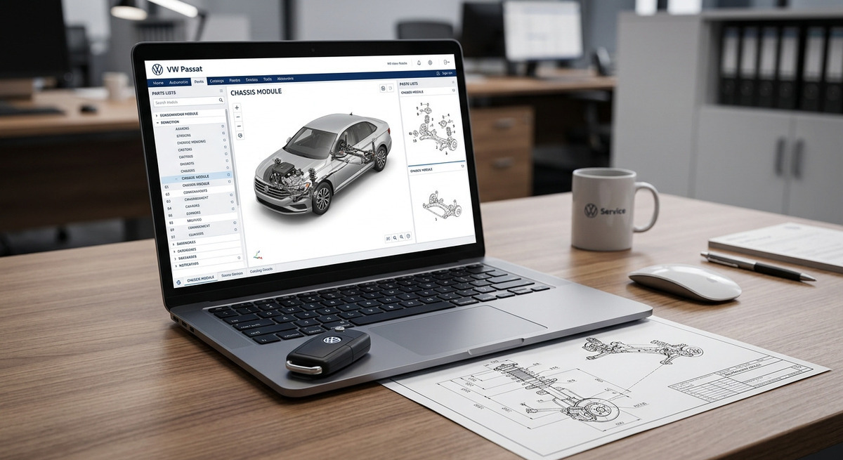 ������� ����� ����������� � �������� 3D-��������� ��������� VW Passat � ������������ ��������� �� �����.