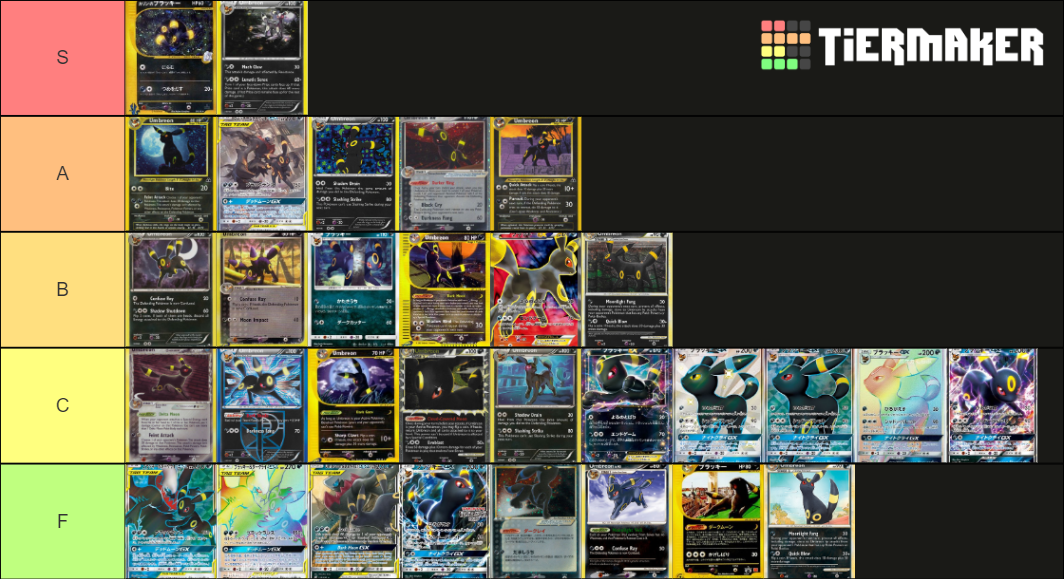 I made a Umbreon card Tierlist - General - Elite Fourum I made a Umbreon card Tierlist - General - Elite Fourum