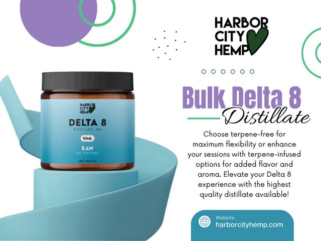 Bulk Delta 8 Distillate is a refined hemp-derived extract favored by manufacturers for producing gummies, vapes, tinctures, and other cannabinoid products, offering consistent potency, scalable production, and cost savings when sourced from reputable suppliers that provide third-party lab testing and comply with applicable hemp regulations.

Click here for more information: https://harborcityhemp.com/product/delta-8-distillate/

Harbor City Hemp

Address: 186 Specialty Pt, Sanford, FL 32771, USA
Phone: +1-619-639-4386

Read Our Blogs:
https://is.gd/R5WZNH
https://tinyurl.com/29fgcezf
https://v.gd/xi3Yqf

More Links:
https://is.gd/OUnA1s
https://v.gd/PA6bLt
https://tinyurl.com/22ulqm2s