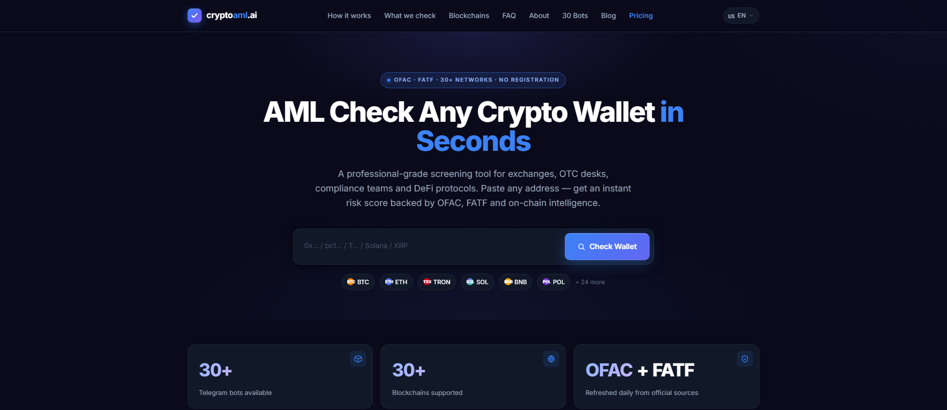 Screenshot of cryptoaml.ai