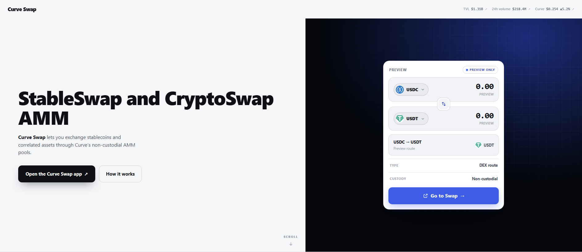 Stored capture of curveswap.github.io