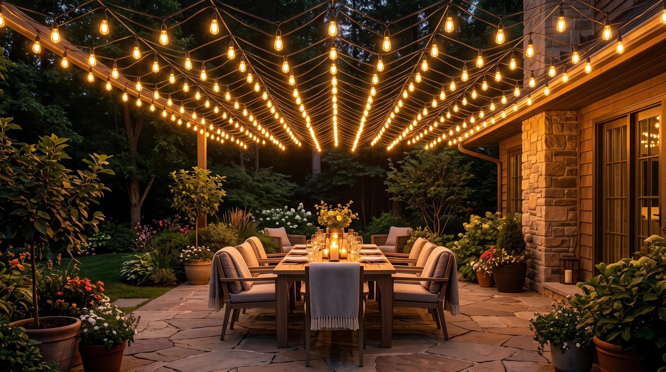 Bistro String Light Canopy
