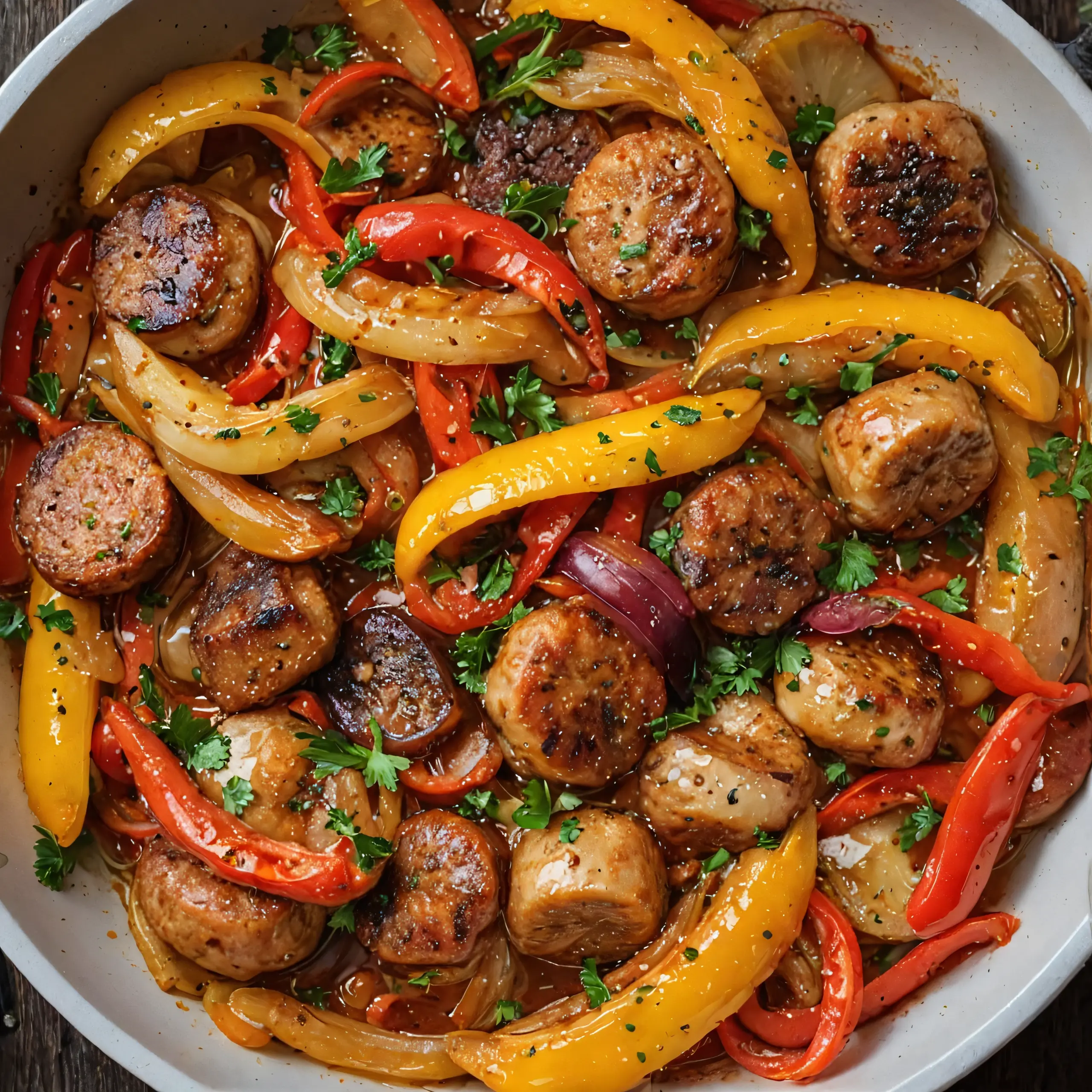 Spicy Sausage and Pepper Skillet Recipe