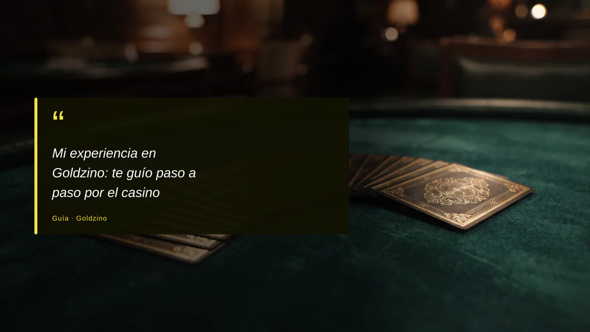 Mi experiencia en Goldzino: te guío paso a paso por el casino