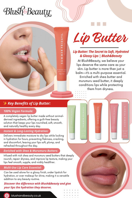In lip care, that usually looks like this: someone applies lip butter throughout the day, keeps it in their bag, uses it after meals, before stepping out, even before bed… and yet, the lips still feel dry.

Click here for more information: https://blushandbeauty.co.uk/collections/lips

Read Our Blogs:
https://tinyurl.com/245fxskb
https://is.gd/IqC7bC
https://v.gd/ABczXQ

More Links:
https://tinyurl.com/26tm2pjc
https://is.gd/ffG9MB
https://v.gd/O0kyGj
