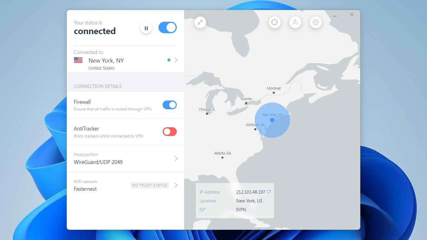 IVPN Windows App Screenshot