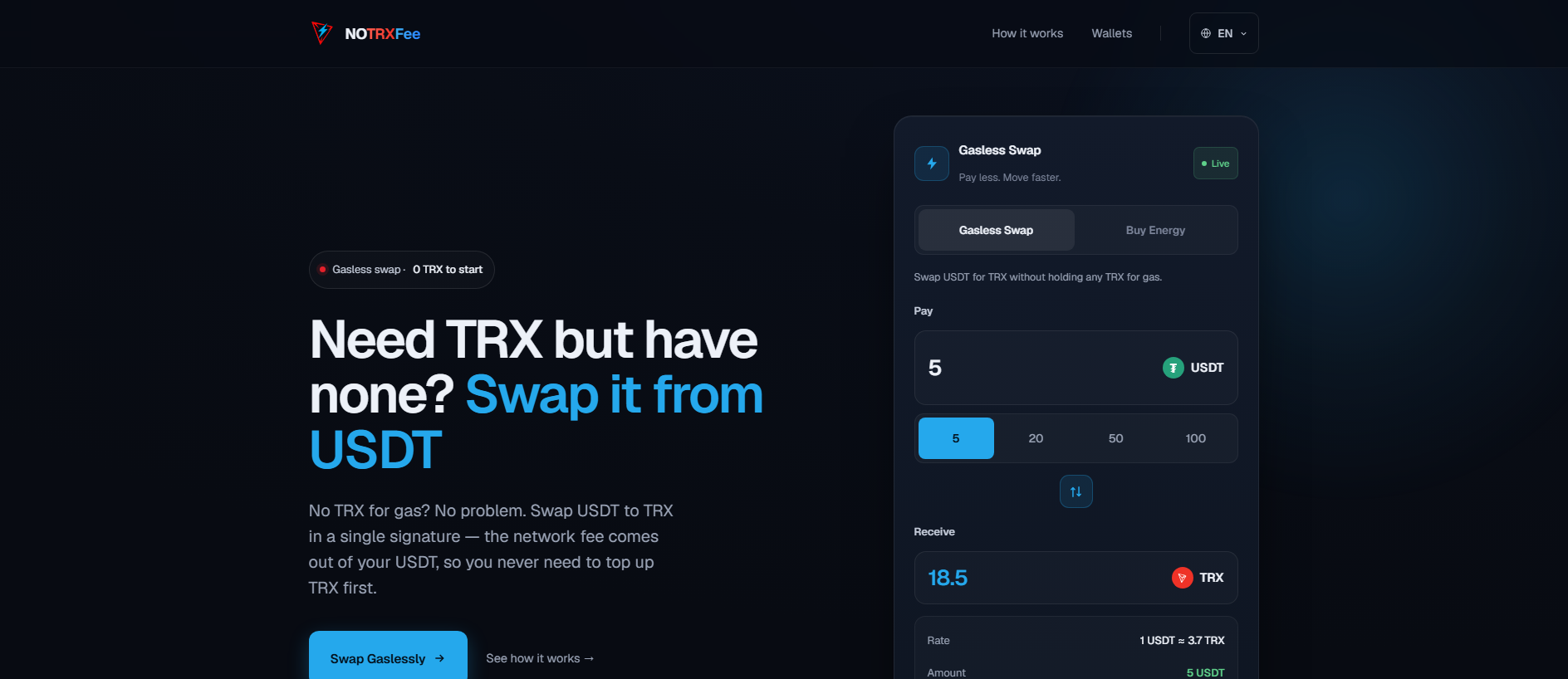 Screenshot of notrxfee.com