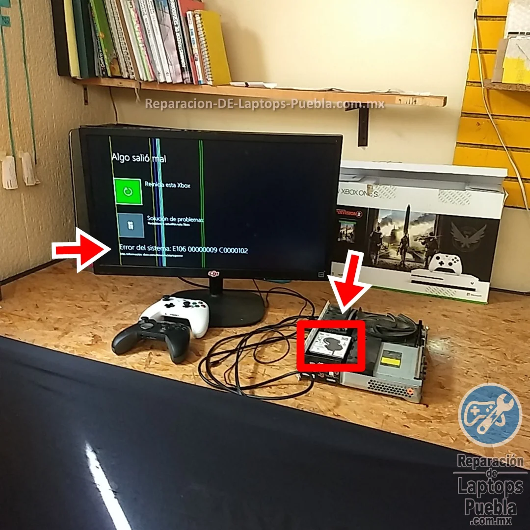 error E106 en pantalla de Xbox reparación Puebla