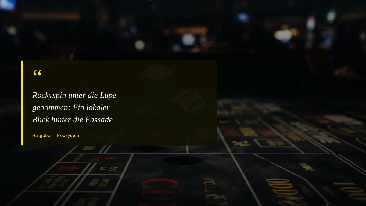 Rockyspin unter die Lupe genommen: Ein lokaler Blick hinter die Fassade