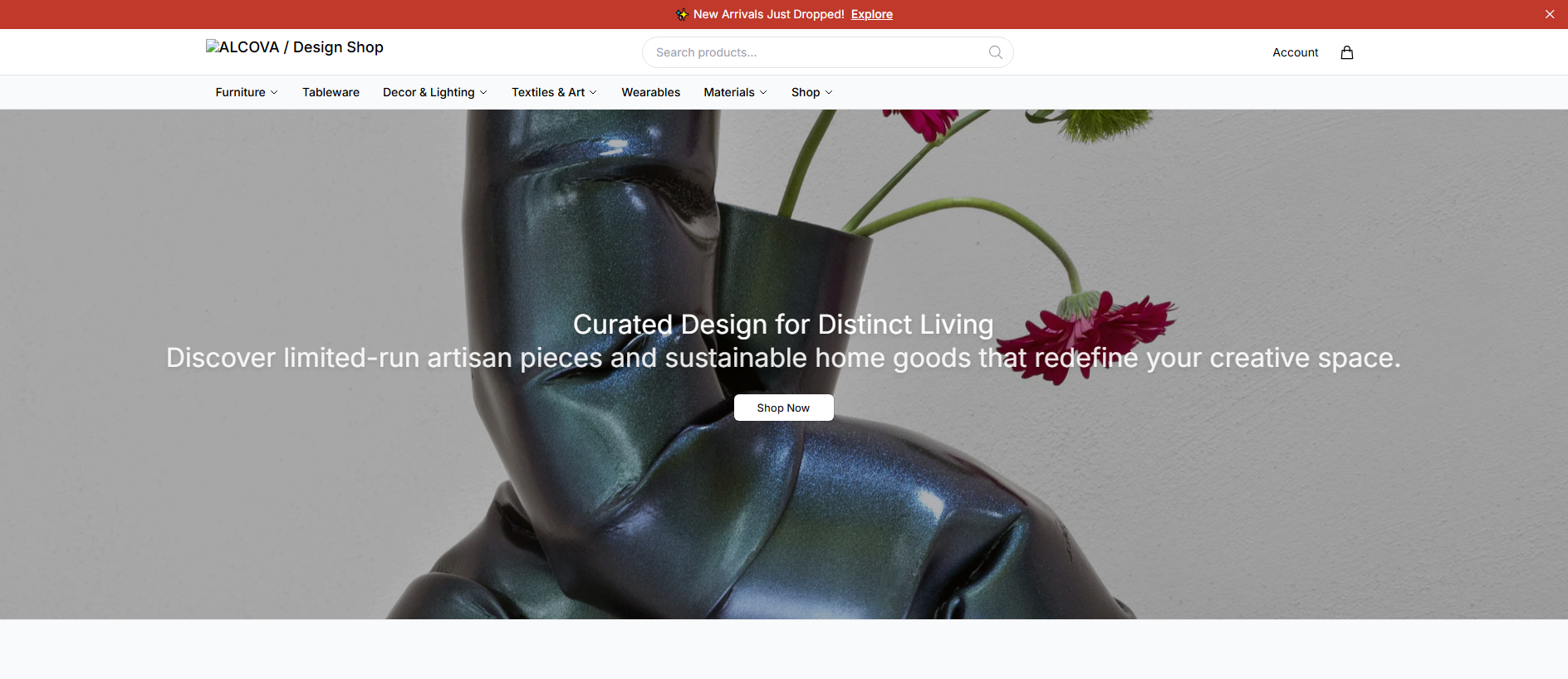 Stored capture of alcovadesign.shop