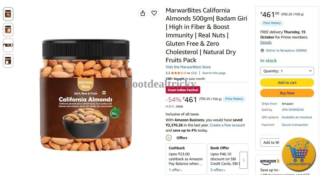 California Almonds 500gm | Best Deal