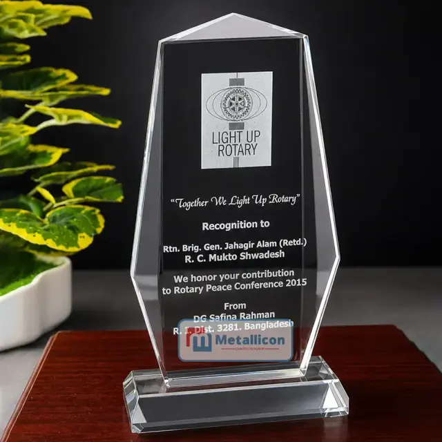 Crystal Crest 2D Laser Engraving Print in Bangladesh