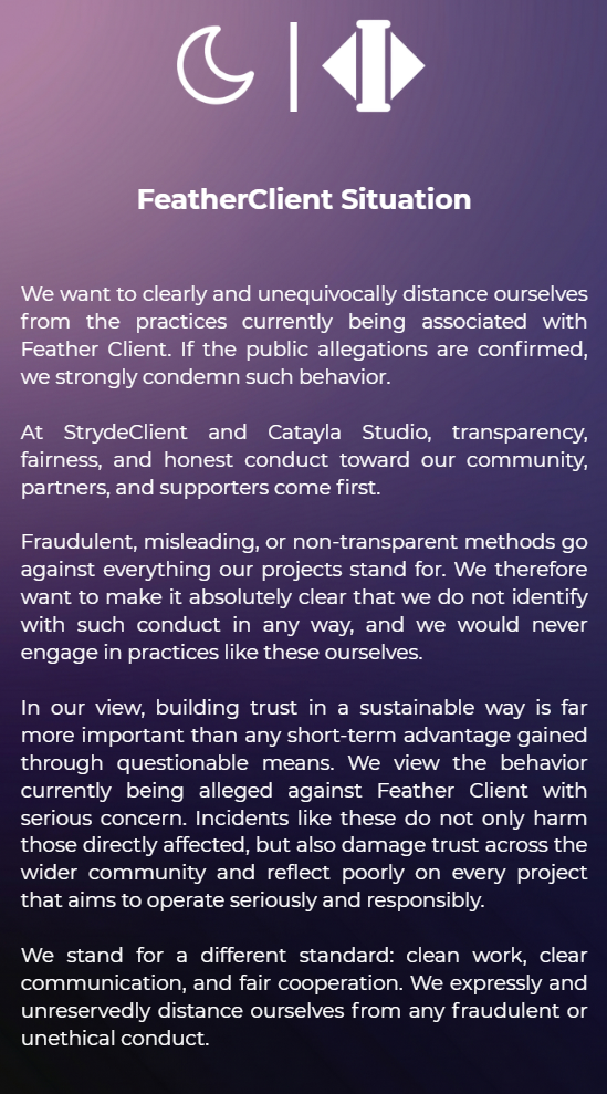 Important notes about Feather Fraud