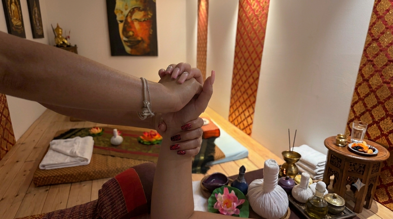 Massage relaxant à l'huile chaude pour détente musculaire