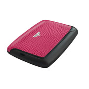Lizard Fuchsia Card Case Leather Side