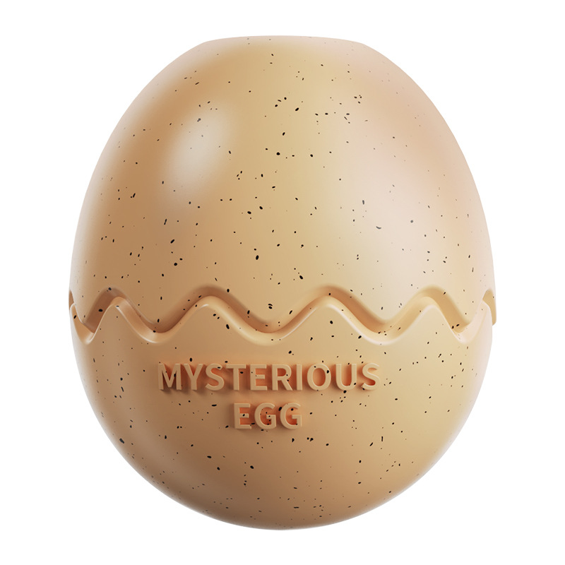 Brown Dinosaur Egg Shaped Dog Slow Feeder Toy - Durable TPR Interactive Treat Dispenser for Mental Stimulation and Anxiety Relief - Perfect for Medium to Large Dogs