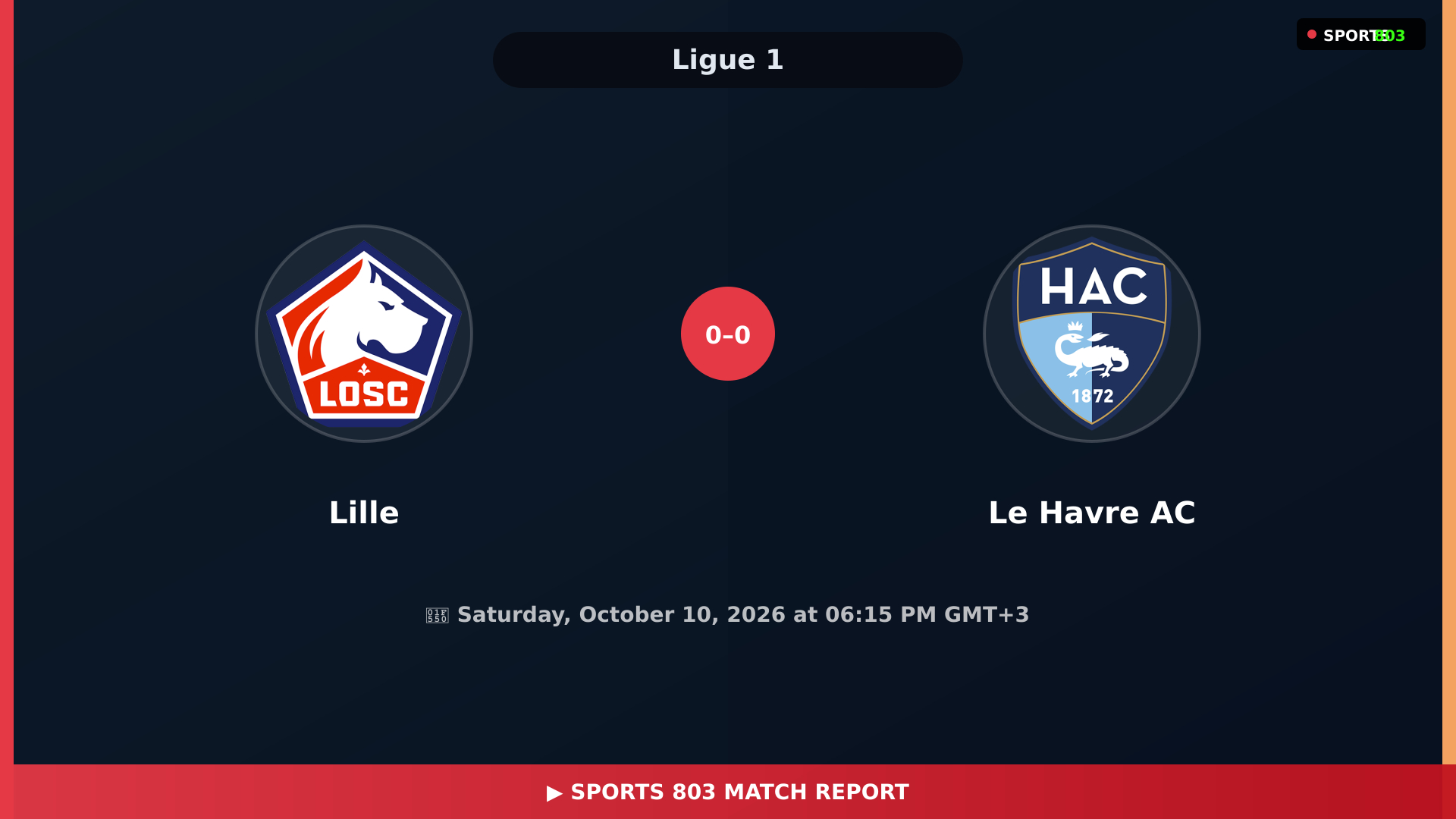 Lille vs Le Havre AC – Ligue 1 Live Stream | Sports 803