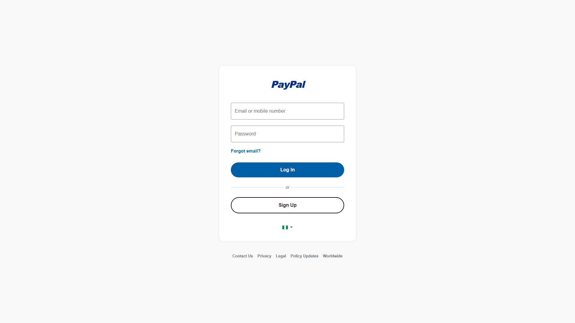 Forensic screenshot of [REDACTED] showing the phishing page layout